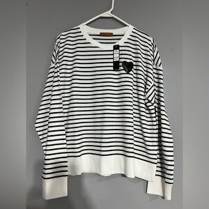 Belldini Women’s Striped Long Sleeve Top